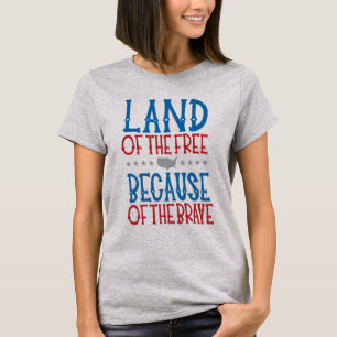 勇敢な者ゆえに自由な国 T Tシャツ