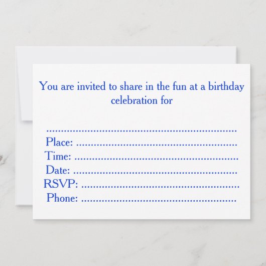 勇敢な船員 招待状 (裏面)