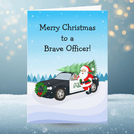 勇敢な警察官サンタへメリークリスマス カード