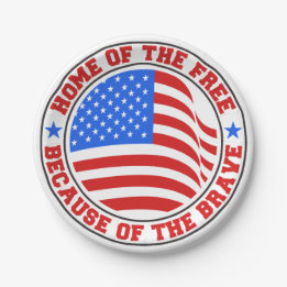 勇敢な赤と青の7月4日のために無料 ペーパープレート