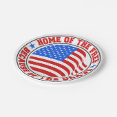 勇敢な赤と青の7月4日のために無料 ペーパープレート (アングル)