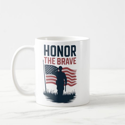 勇敢な退役軍人にTシャツを贈る コーヒーマグカップ (左)