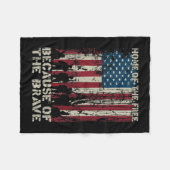勇敢な退役軍人のため、無料の国旗のホーム フリースブランケット (正面(横))