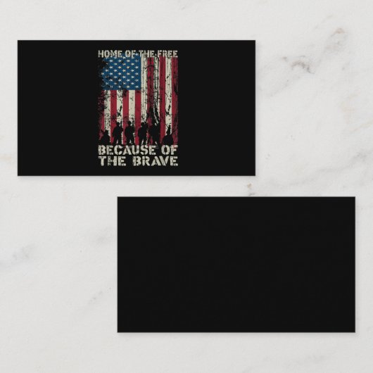 勇敢な退役軍人のため、無料の国旗のホーム 名刺 (正面/裏面)