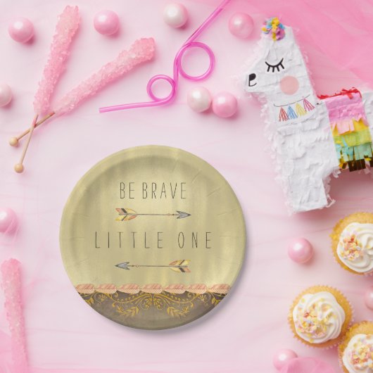 勇敢な部族の矢のベビーシャワーを浴びる ペーパープレート (パーティー)