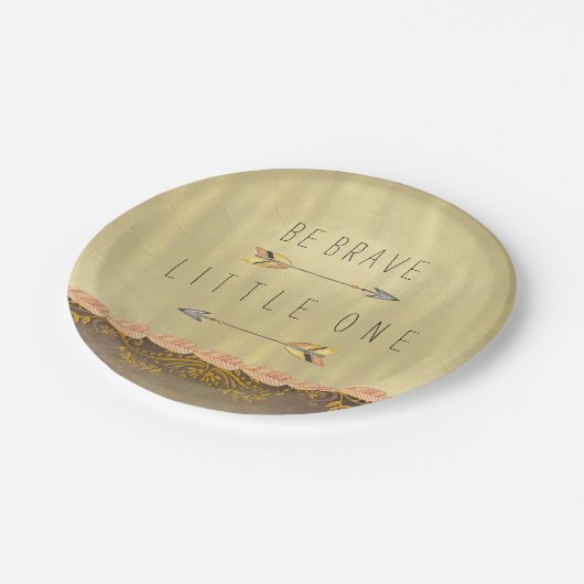 勇敢な部族の矢のベビーシャワーを浴びる ペーパープレート (アングル)