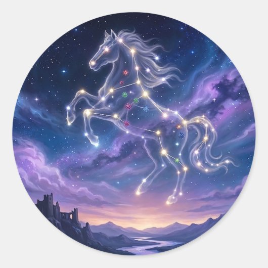 勇敢な馬の星座 ラウンドシール (正面)
