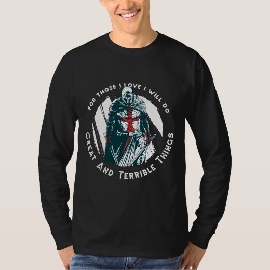 勇敢な騎士の名言デザイン Tシャツ (正面)
