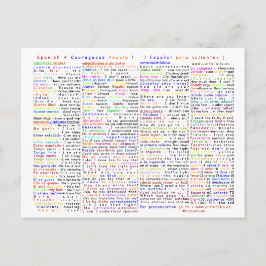 勇敢な4人のスペイン人 ポストカード (正面)