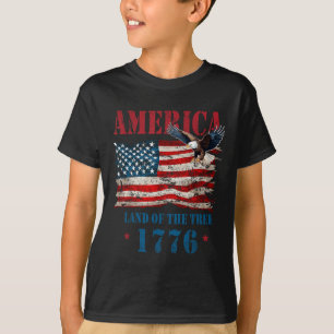 勇敢な4thのために自由のアメリカの土地 tシャツ