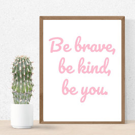 勇敢に優しく思いなさいやる気を起こさせる子供のポスター ポスター