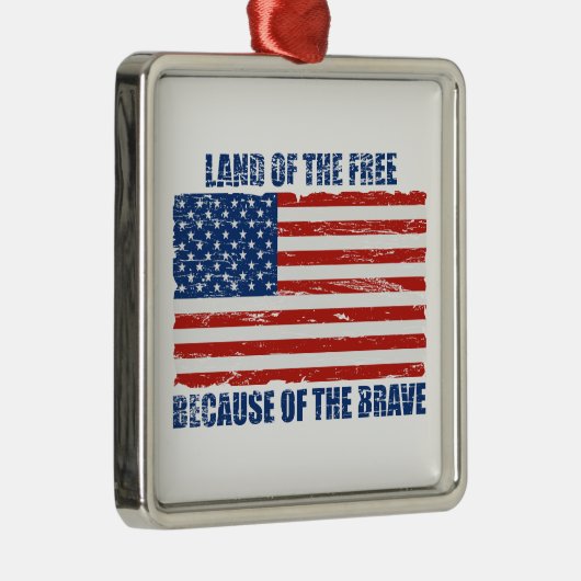 勇敢ののために自由のの土地 メタルオーナメント (右)