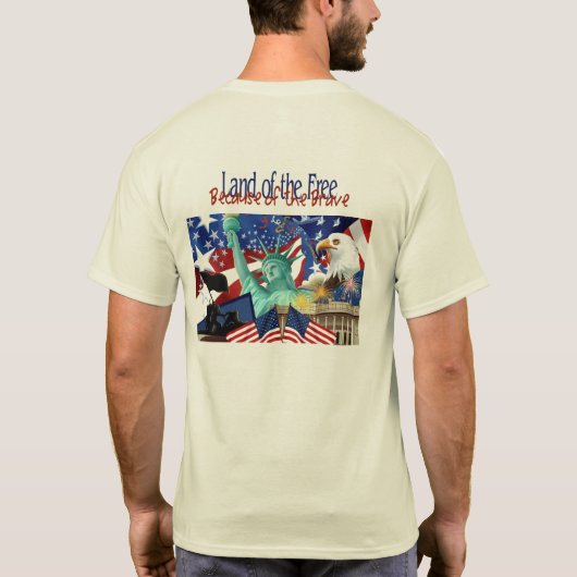 勇敢ののために自由のの土地 Tシャツ (裏面)