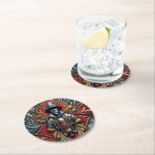 勇敢はっきりしたな消防士への献上品 ラウンドペーパーコースター (インサイチュ)