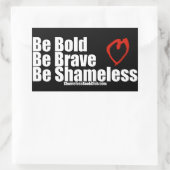 勇敢はっきりしたに恥知らずなハートである 長方形シール (バッグ)