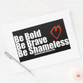 勇敢はっきりしたに恥知らずなハートである 長方形シール (封筒)