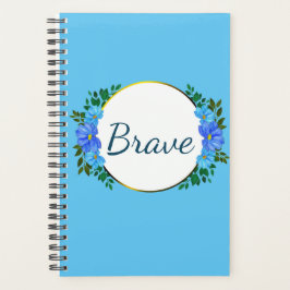 「勇敢」なら出来る！青い《植物》百日草フローラ プランナー手帳