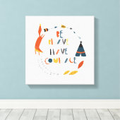 勇気あるキツネ キャンバスプリント (インサイチュ (ウッドフロア))