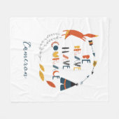 勇気あるキツネ フリースブランケット (正面(横))