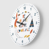勇気あるキツネ ラージ壁時計 (傾斜)