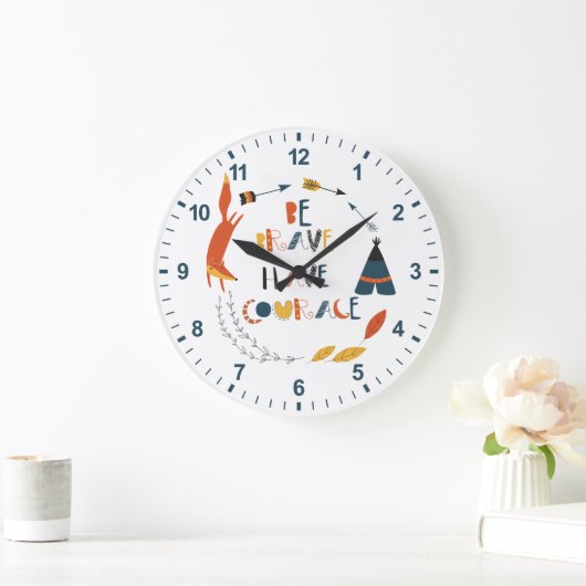 勇気あるキツネ ラージ壁時計 (ホーム)