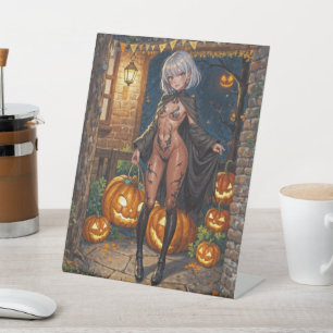 勇気あるハロウィンガール　トリックオアトリート　ボディペイント 台座サイン