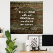 勇気ある人 – 詩編31:24 ポスター (ホームオフィス)