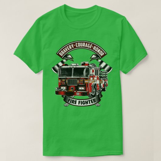 勇気ある名誉の消防士 Tシャツ (デザイン正面)