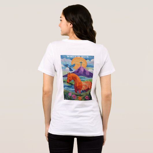 勇気ある女性たちのキルトTシャツ トライブレンドTシャツ (裏面全面)