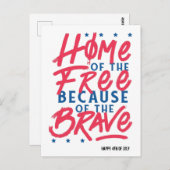 勇気ある者たちの故郷だからこそ自由が存在する ポストカード (正面/裏面)