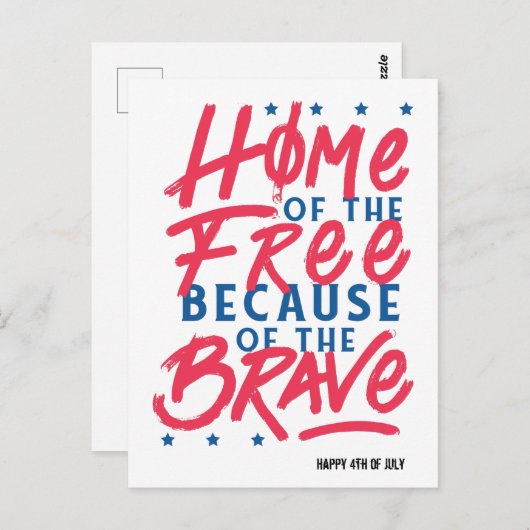 勇気ある者たちの故郷だからこそ自由が存在する ポストカード (正面/裏面)