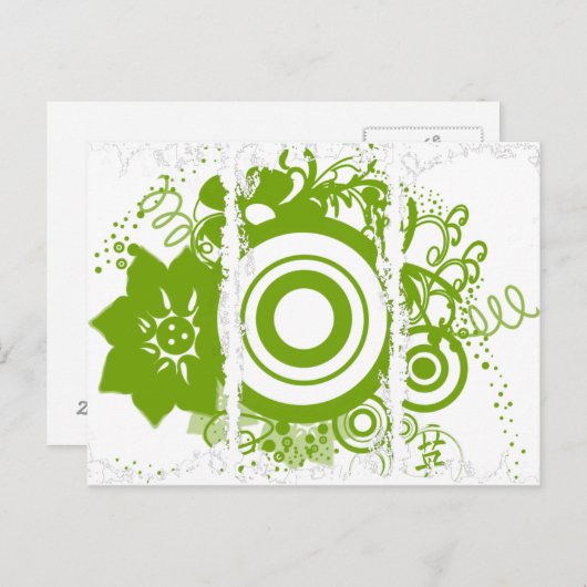 勇気ある花輪のための漢字 ポストカード (正面/裏面)