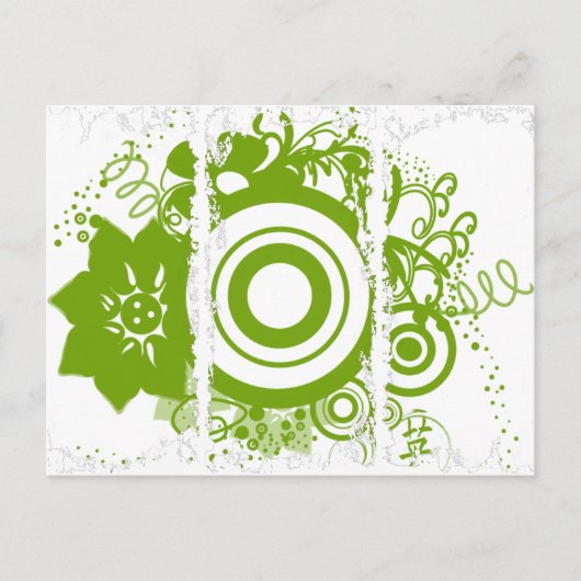 勇気ある花輪のための漢字 ポストカード (正面)