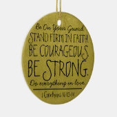 勇気があり、強い聖書の詩があって下さい セラミックオーナメント (右)