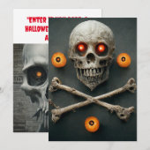 "勇気があるなら入って：ハロウィンの悪夢が待っている！" 招待状 (正面/裏面)