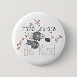 勇気がある親切なデジタル花グレイ桃 缶バッジ
