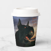 勇気があれば飲め。大きな黒い犬 紙コップ (裏面)