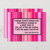 勇気がいつも鳴り響くとは限やる気を起こさせるらない、ピンク ポストカード (正面/裏面)