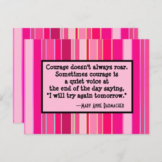 勇気がいつも鳴り響くとは限やる気を起こさせるらない、ピンク ポストカード (正面/裏面)