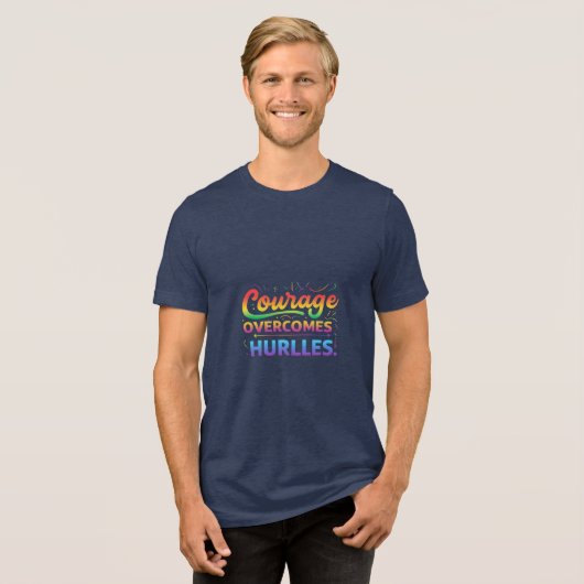 勇気がハードルを越える トライブレンドTシャツ (正面全面)