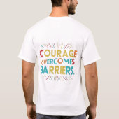 勇気がバリアプリントTシャツを克服 Tシャツ (裏面)