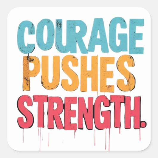 勇気が力を出す スクエアシール (正面)