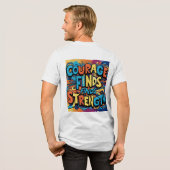 勇気が強やる気を起こさせるいTシャツ トライブレンドTシャツ (フル背面)