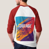 勇気が限界を押し出す。 Tシャツ (裏面)