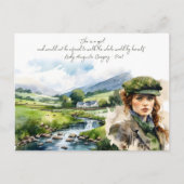 「勇気づけられるアイルランドの少女の名言-水彩画のアイルランド」 シーズンポストカード (正面)