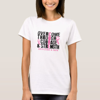 勇気と強さの乳がんによって克服する Tシャツ