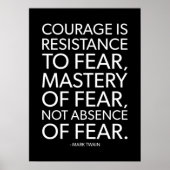 勇気と恐怖 – やる気を起こさせる引用文 ポスター (正面)