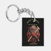 勇気と献身の消防署エンブレム キーホルダー (正面左)