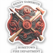 勇気と献身の消防署エンブレム シール (正面)