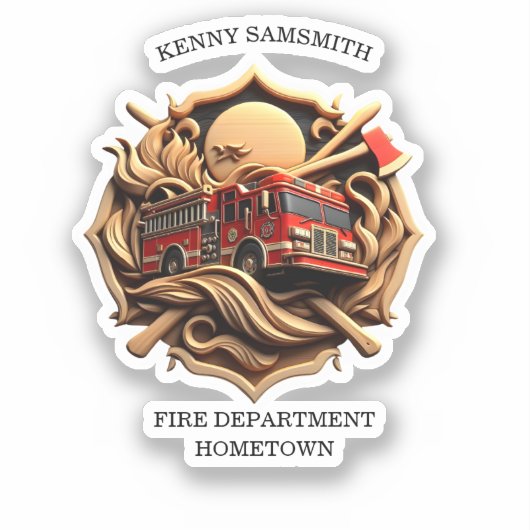 勇気と献身的な消防署 シール (正面)